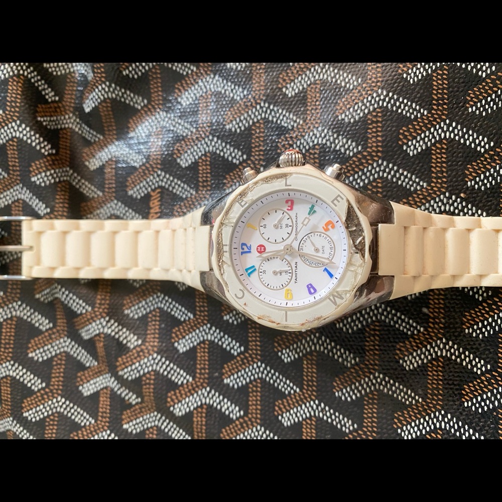 Michele Tahitian White Ceramic Watch